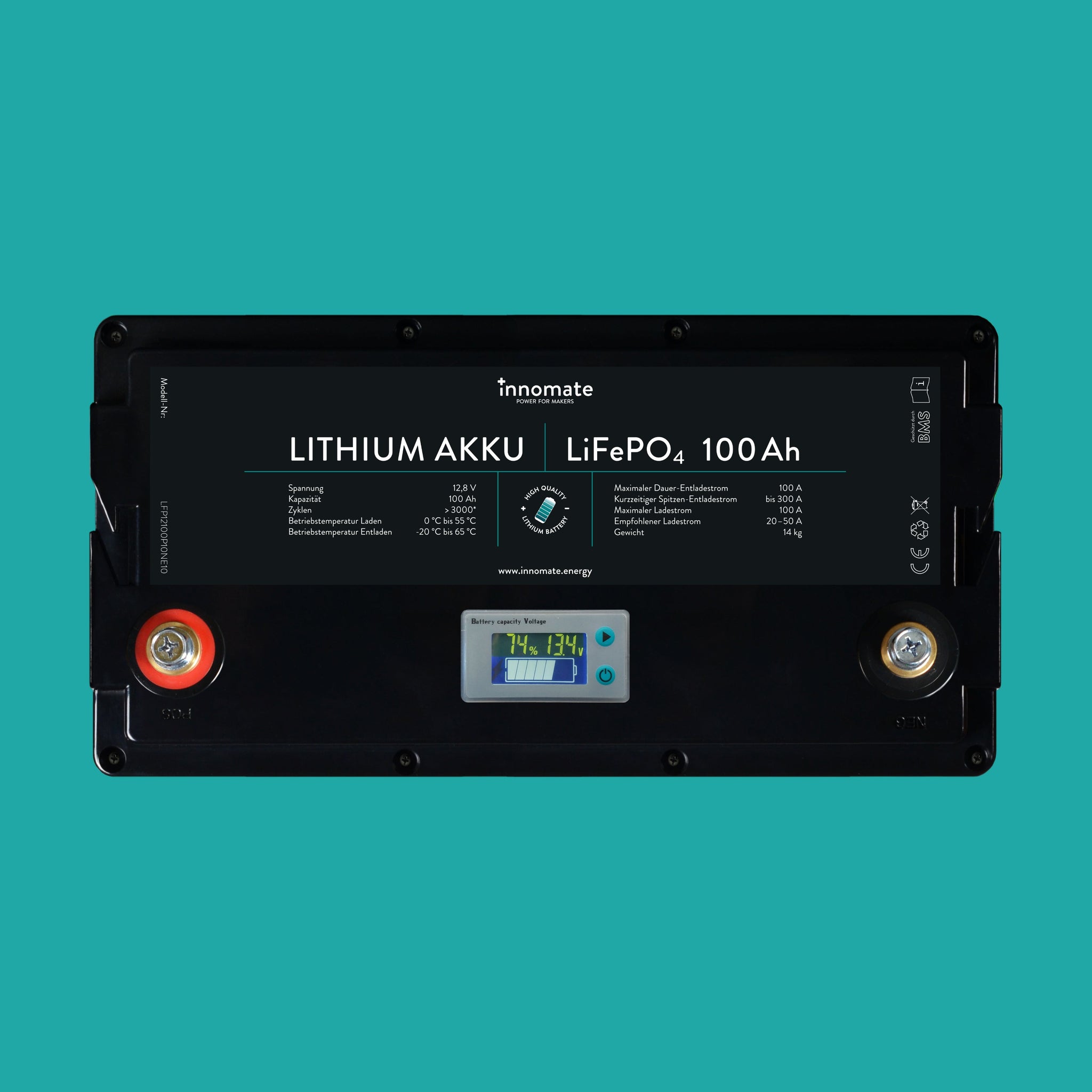 AlbCamper Shop - 12V Lithium Batterie 100Ah Leistung Smart BMS & App 6  Jahre Garantie mit Heizfolie