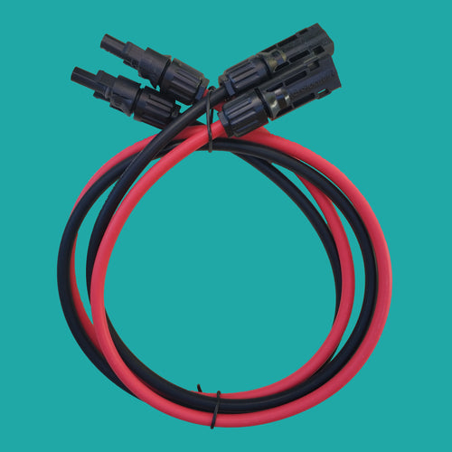 2x Solarkabel 4 -6 mm², 1 - 20 Meter, mit und ohne MC4 Solarstecker, rot/schwarz